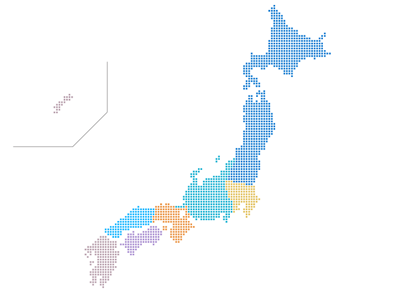 別れさせ屋の別れさせ工作日本全国地図